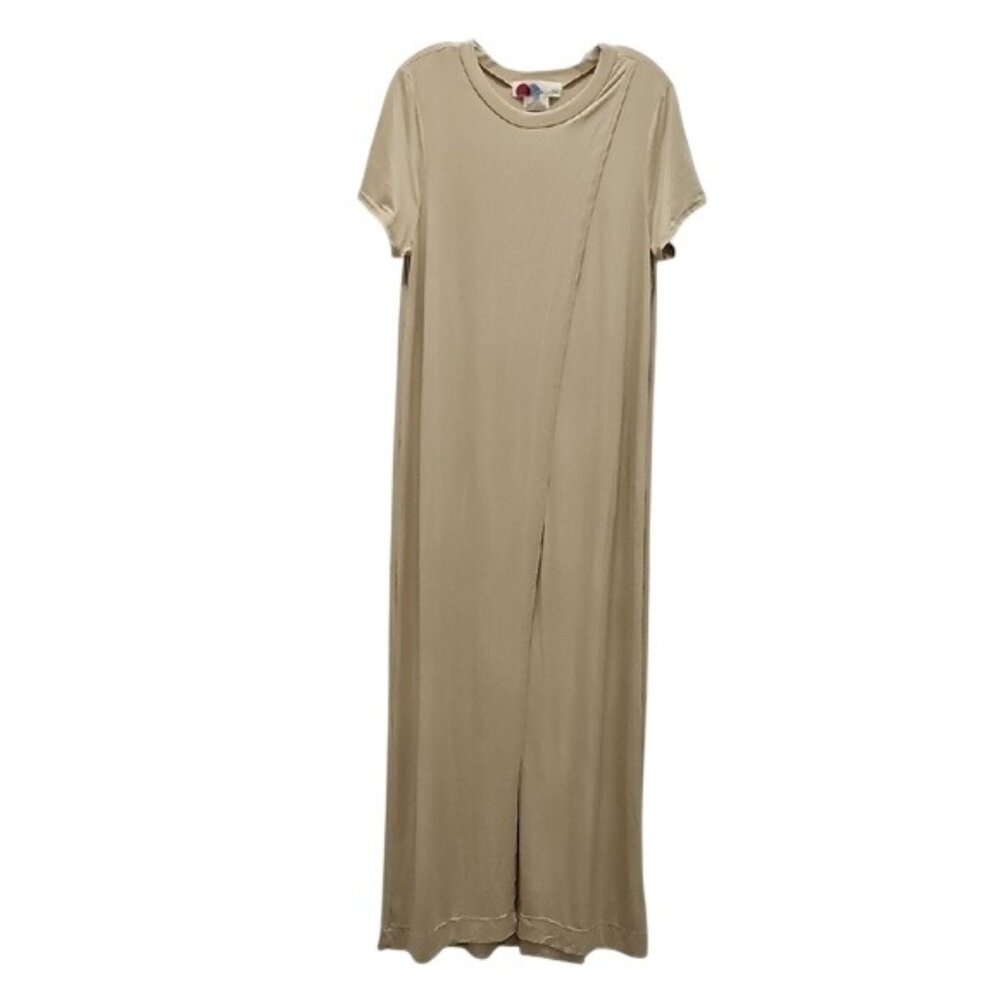 Free People Beach Cross Over Open Front Split Maxi Length Shirt New Beachy Large